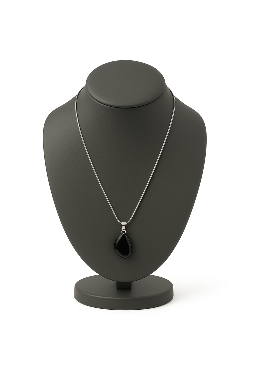 Lava Stone Silver Necklace