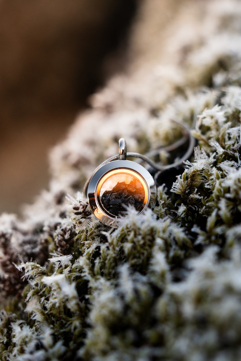 Dragon Glass Necklace – Stainless Steel & Obsidian