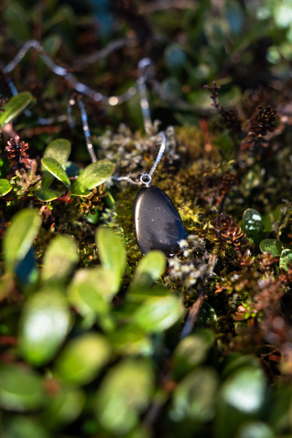 Lava Stone Silver Necklace